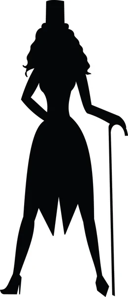 stock vector Silhouette with a cane