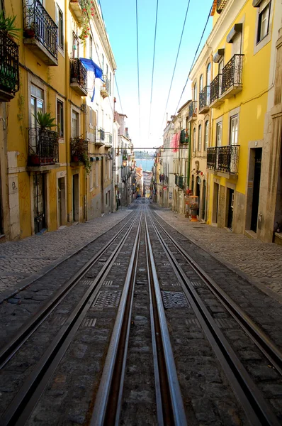 Szyny w Lizbonie — Zdjęcie stockowe