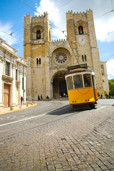 stock image Old tram at lisbon