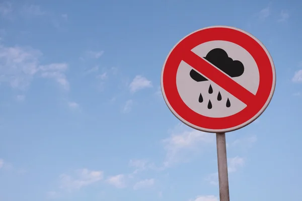 No raining or bad weather road sign — Stock Photo, Image