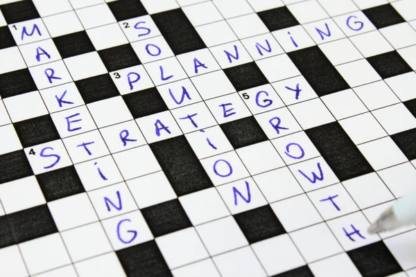 Marketing, Strategy, Solution crossword — Stock Photo, Image