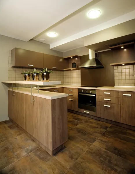Interior de cozinha elegante e de luxo . Imagens De Bancos De Imagens
