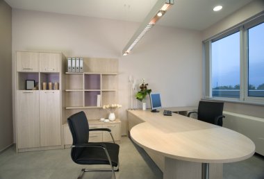 Beautiful and modern office interior. clipart