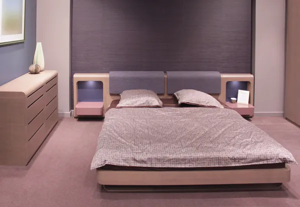 Elegante dormitorio de diseño interior —  Fotos de Stock