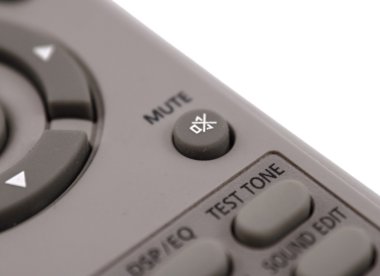 Mute button on remote control. clipart