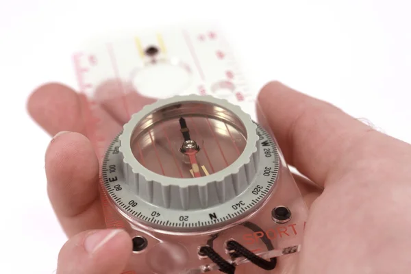 Hand holding compass. — Stock Photo, Image