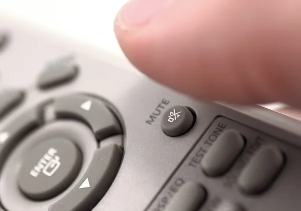 Mute button on remote control. — Stock Photo, Image