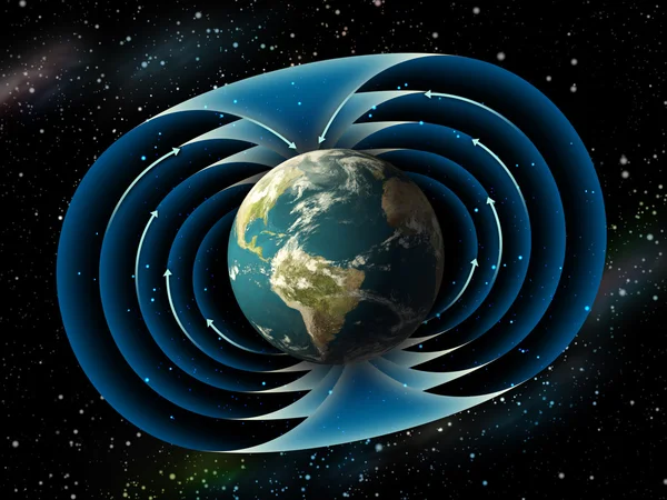 Dünya manyetik alanı — Stok fotoğraf