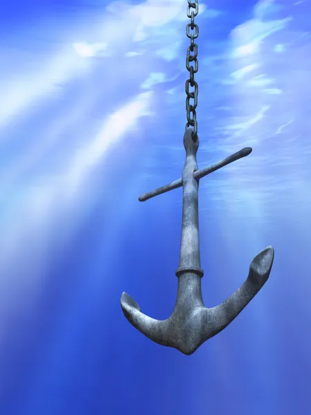 Underwater anchor — Stock Photo, Image