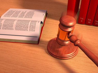 Gavel and books clipart