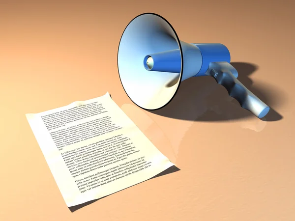 Megaphone and announcement — Stock Photo, Image