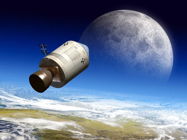 Модуль Аполло полетел на Луну — стоковое фото
