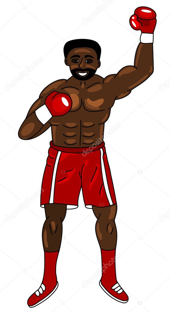 Boxer winner cartoon — Stock Vector © maxiharmony #2259379