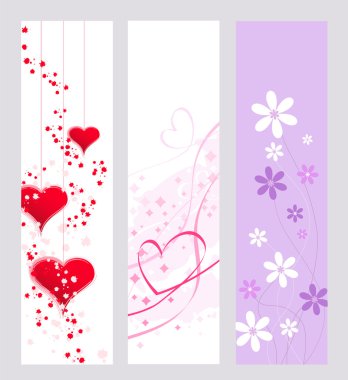 Artistic hearts and flowers clipart