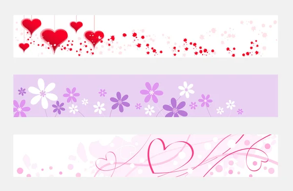 Delicate hearts and flowers — Stock Vector