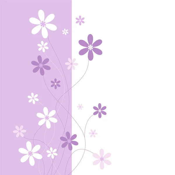 분홍 꽃과 보라색 꽃 — 스톡 벡터