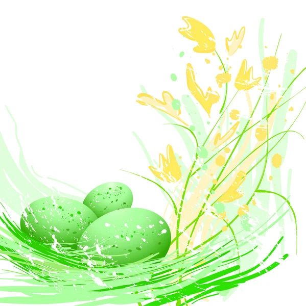 Пасхальные зелёные яйца — стоковый вектор