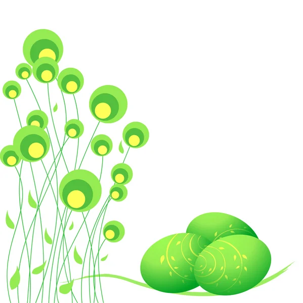 Zöld húsvéti tojás — Stock Vector