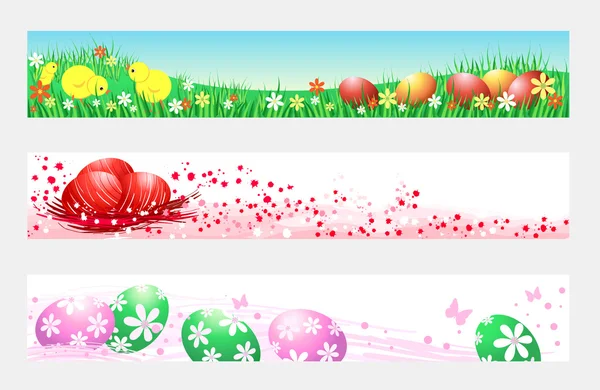 Easter eggs and chickens — Stock Vector