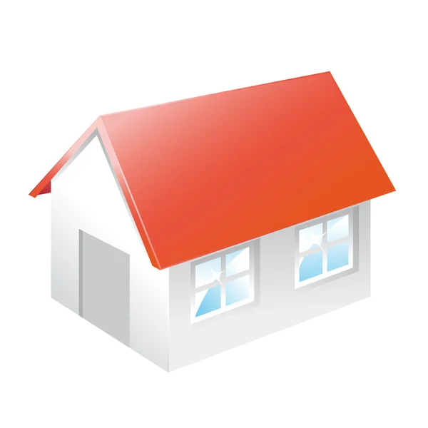 Kırmızı çatı ile ev — Stok Vektör