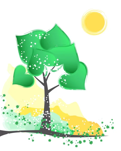 Artistic green tree — Stock Vector