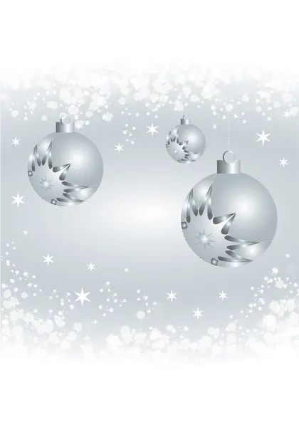 Серебряные шары в снегу — стоковое фото