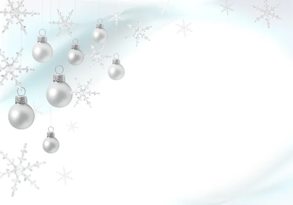 Vánoční dekorace s stříbrné ozdoby — Stock fotografie