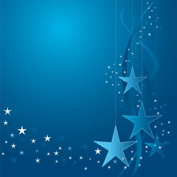 Белые и синие рождественские звезды — стоковый вектор