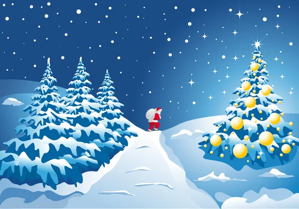 Paysage de Noël brillant — Image vectorielle