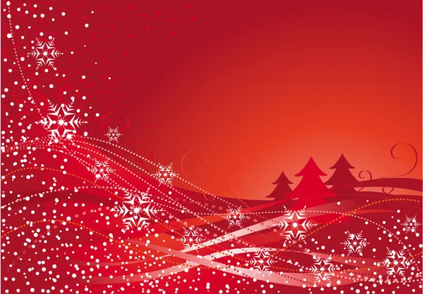 Röd julgran — Stock vektor