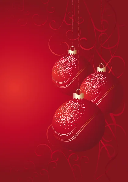 赤のクリスマスの装飾 — ストックベクタ