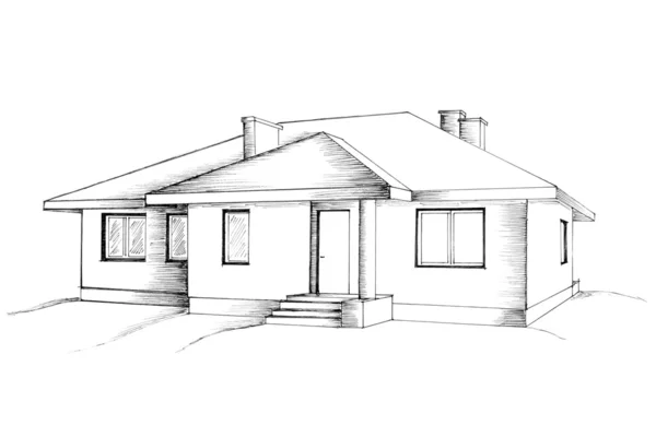 Handleiding tekening van het huis — Stockfoto