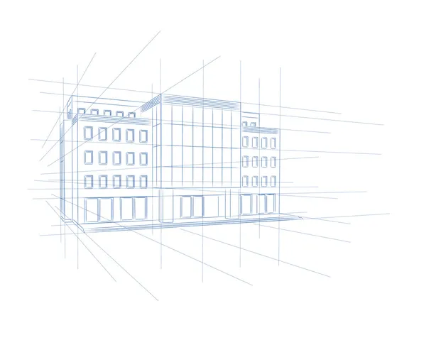 Projet d'immeuble de bureaux — Image vectorielle