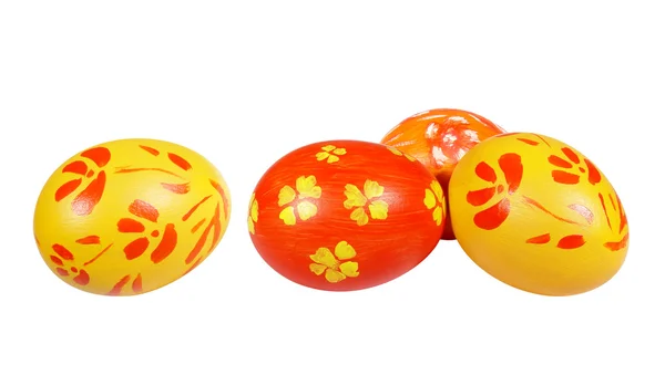 Huevos de Pascua rojos y amarillos — Foto de Stock