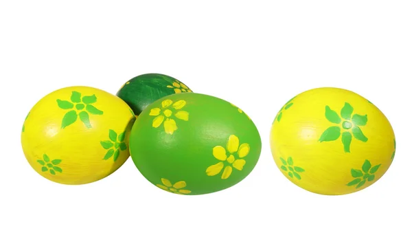 Κίτρινο και πράσινο Πασχαλινά αυγά — Φωτογραφία Αρχείου
