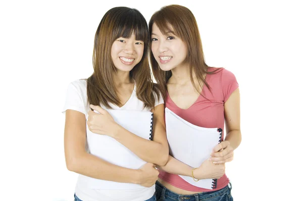 2 asiático faculdade menina — Fotografia de Stock