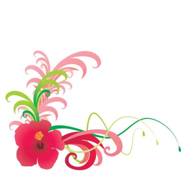 Abstract gibiskus flower clipart