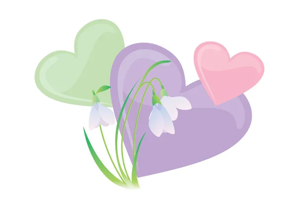 Hjärta med blommor pastell — Stockfoto