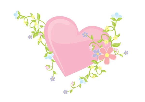 Kalp çiçekler pastel ile — Stok fotoğraf