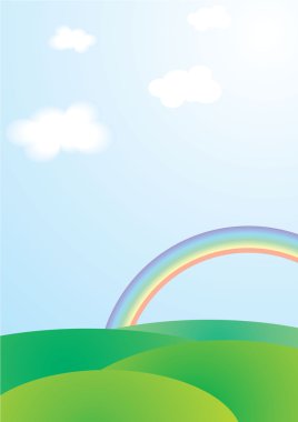 Rainbow landscape clipart