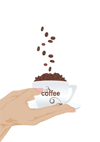 Ruka s kávou — Stock fotografie