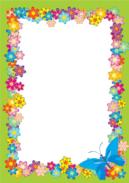 Borboleta flores quadro — Fotografia de Stock