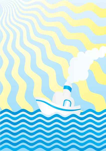 Desenhos animados de barco de verão — Fotografia de Stock