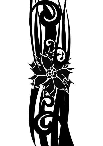 Black white siluette tatoo — Stock Photo, Image