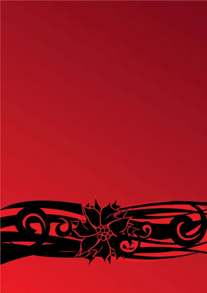 黑色红色 siluette 花 — 图库照片
