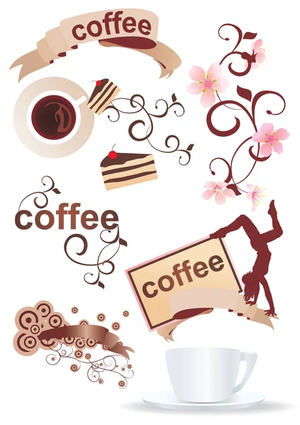 Set cartoni animati di caffè — Foto Stock