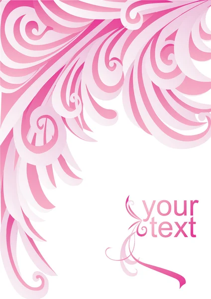Cornice rosa con fiori e curve — Foto Stock
