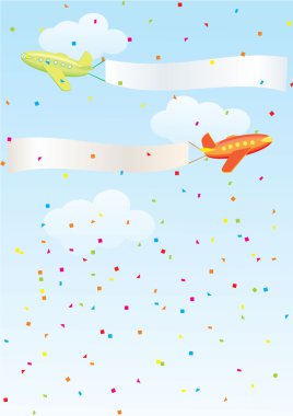 Airplanes banners clipart