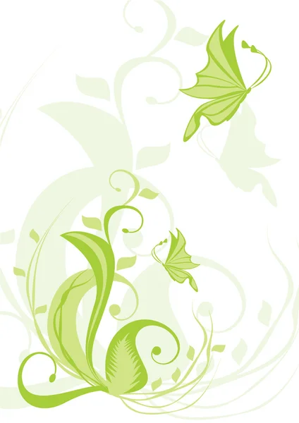 Karta kwiaty i motyle — Zdjęcie stockowe