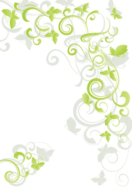 Green curves and butterflies — Stock Photo, Image